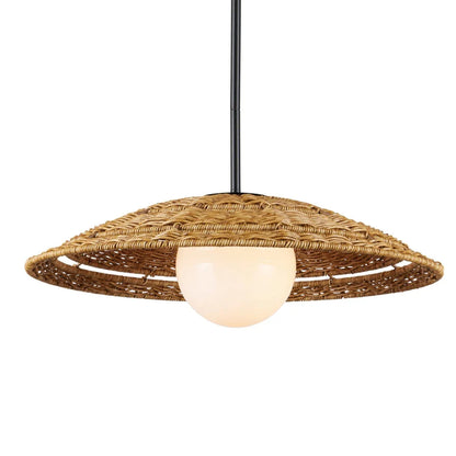 Pendentif d'extérieur en osier tressé à la main