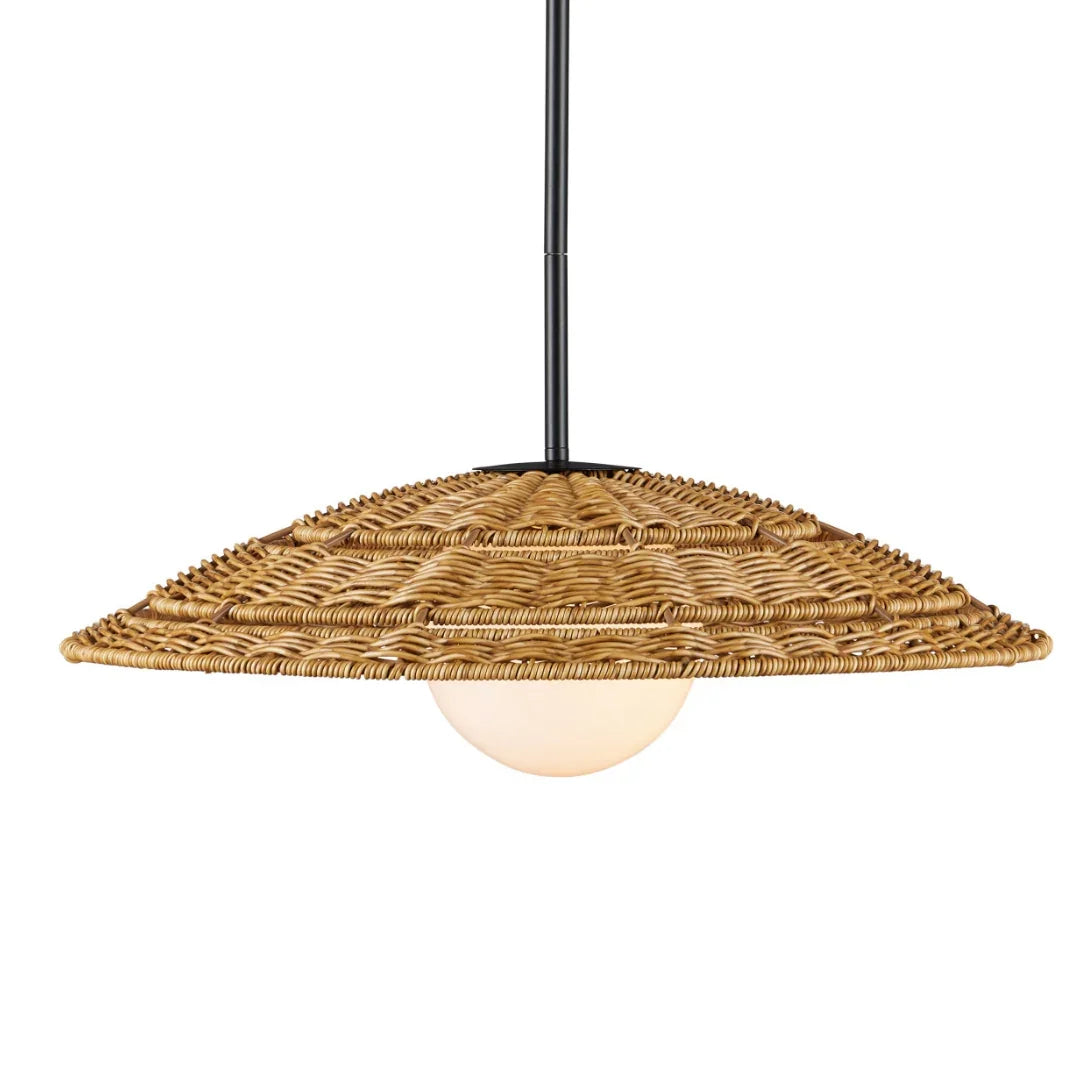 Pendentif d'extérieur en osier tressé à la main