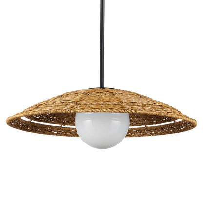 Pendentif d'extérieur en osier tressé à la main