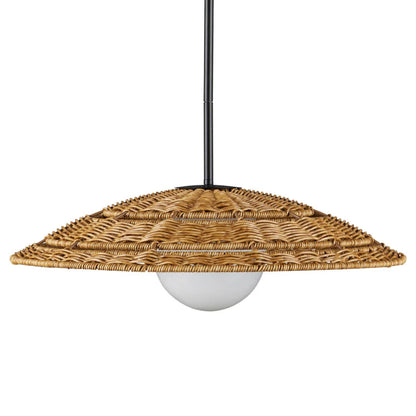 Pendentif d'extérieur en osier tressé à la main