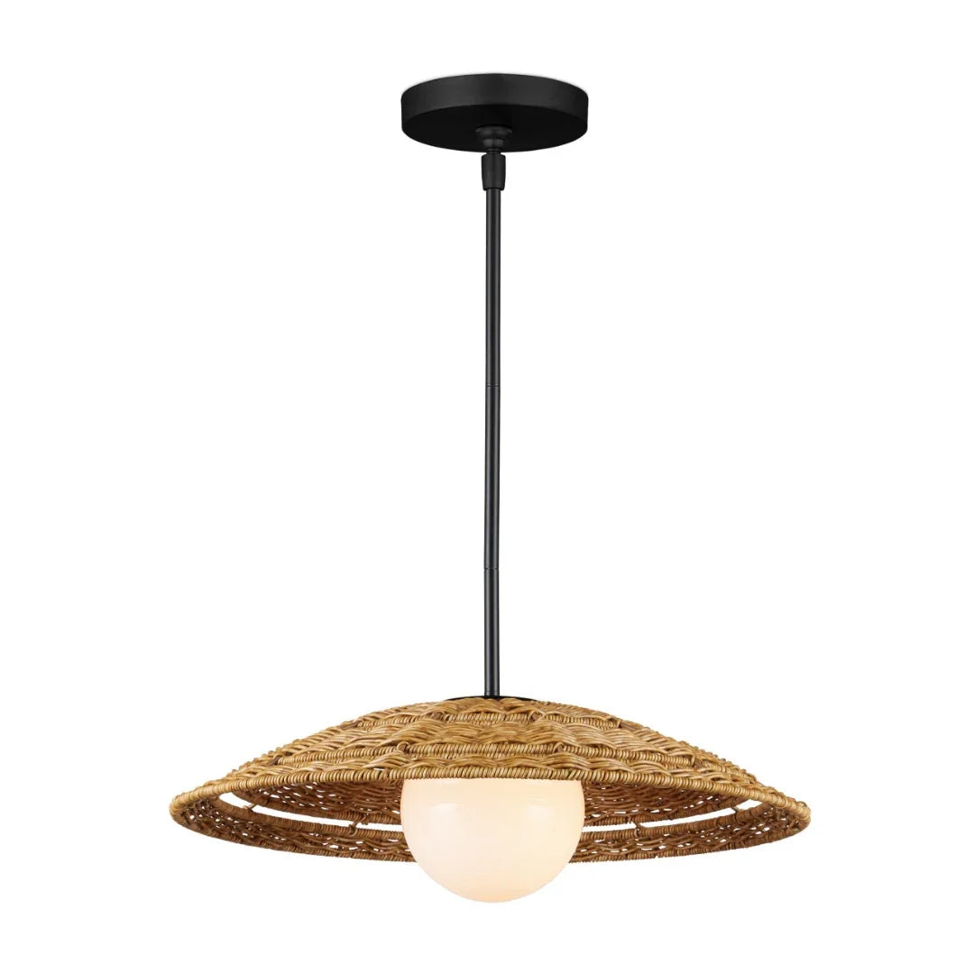 Pendentif d'extérieur en osier tressé à la main