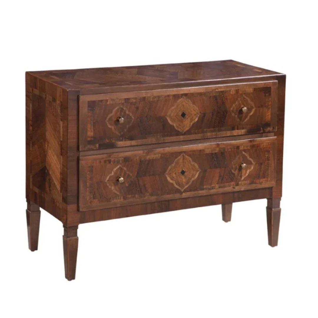 Commode Eloise incrustée à deux tiroirs