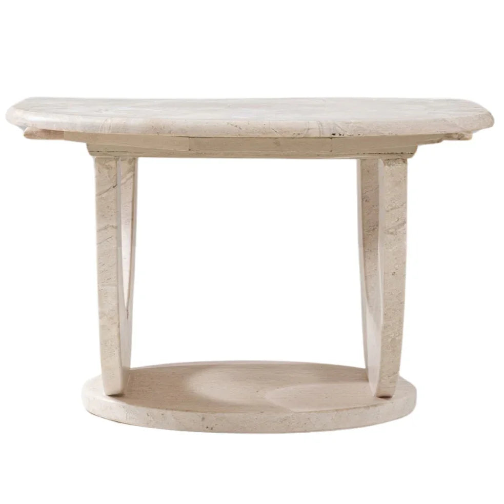 Table basse vintage en travertin italien, vers 1950