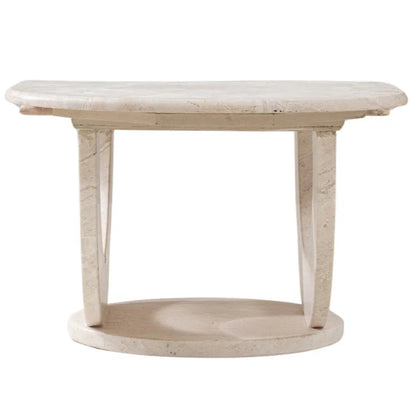 Table basse vintage en travertin italien, vers 1950