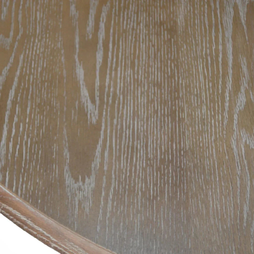 Table de salle à manger ronde de style campagnard avec piètement croisé