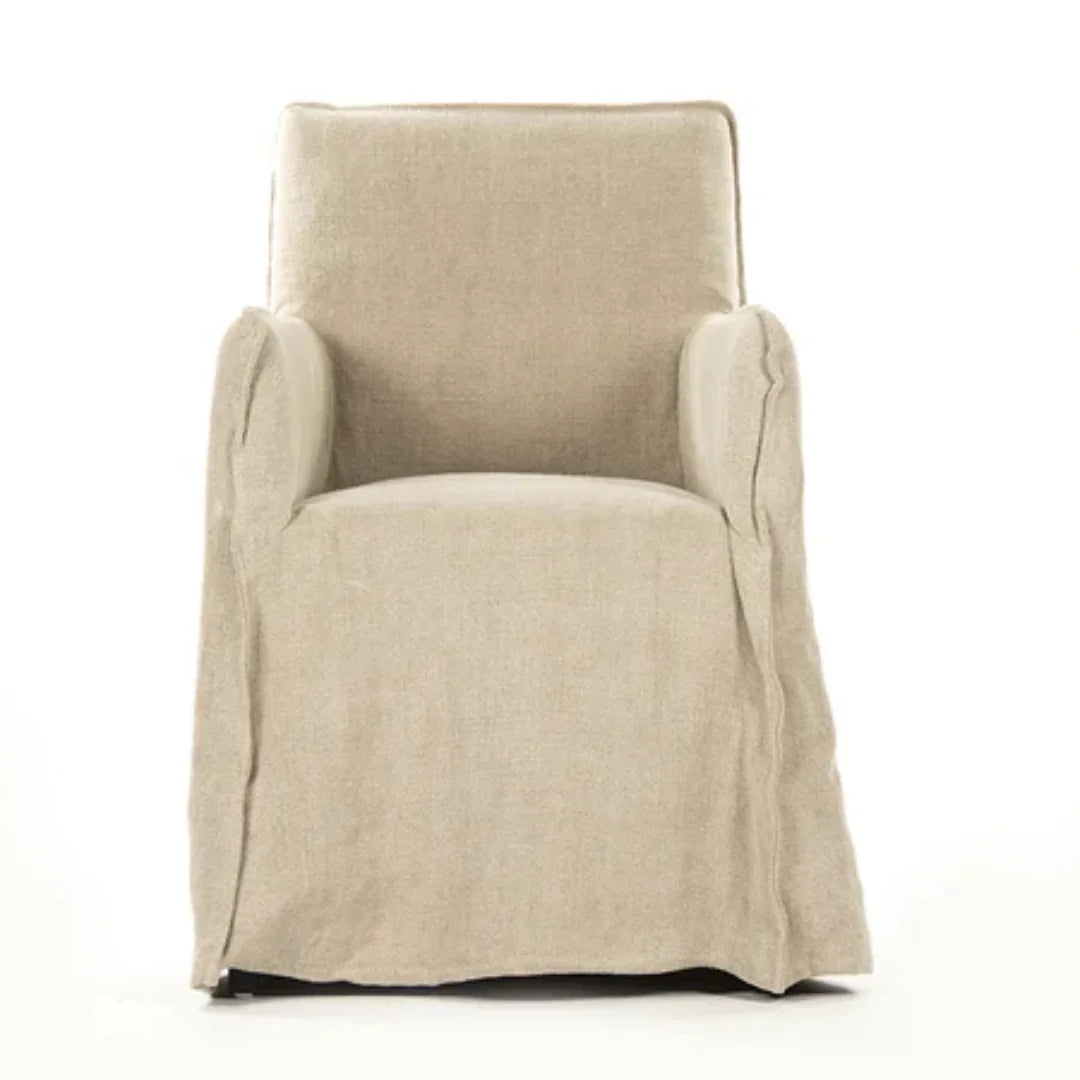 Chaise de salle à manger déhoussable en lin