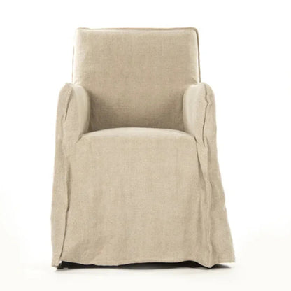 Chaise de salle à manger déhoussable en lin