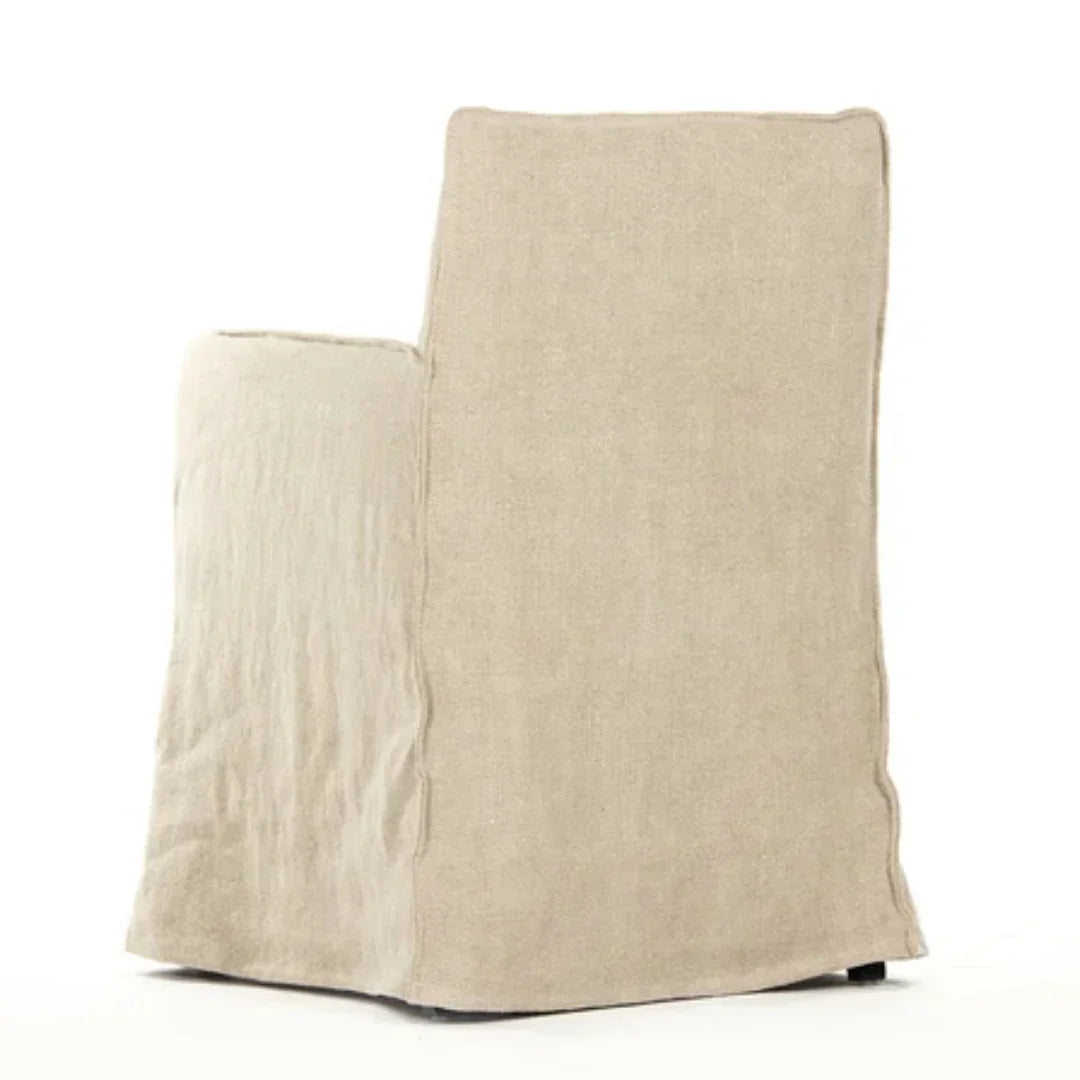 Chaise de salle à manger déhoussable en lin