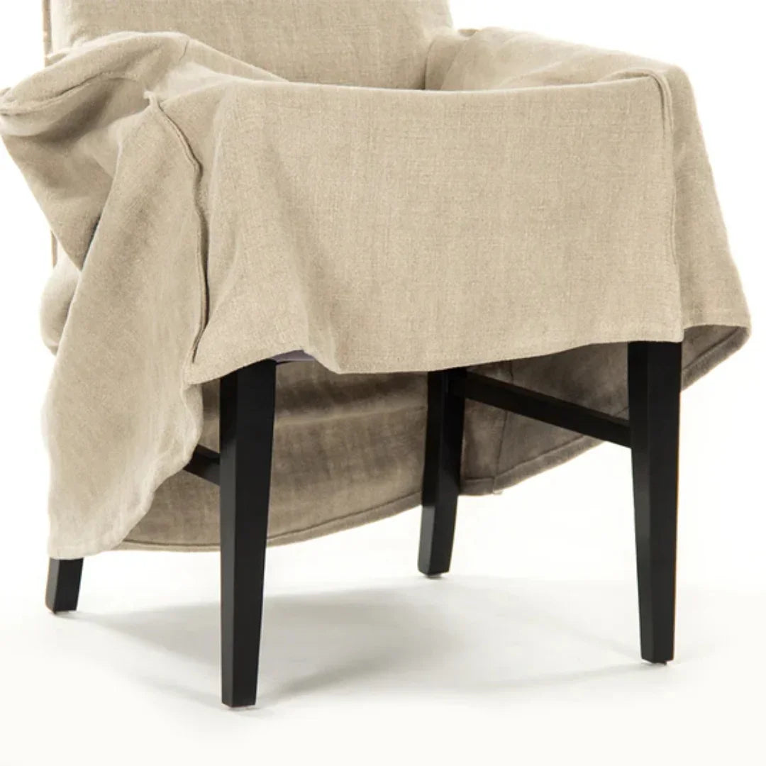 Chaise de salle à manger déhoussable en lin