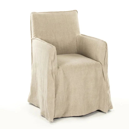 Chaise de salle à manger déhoussable en lin