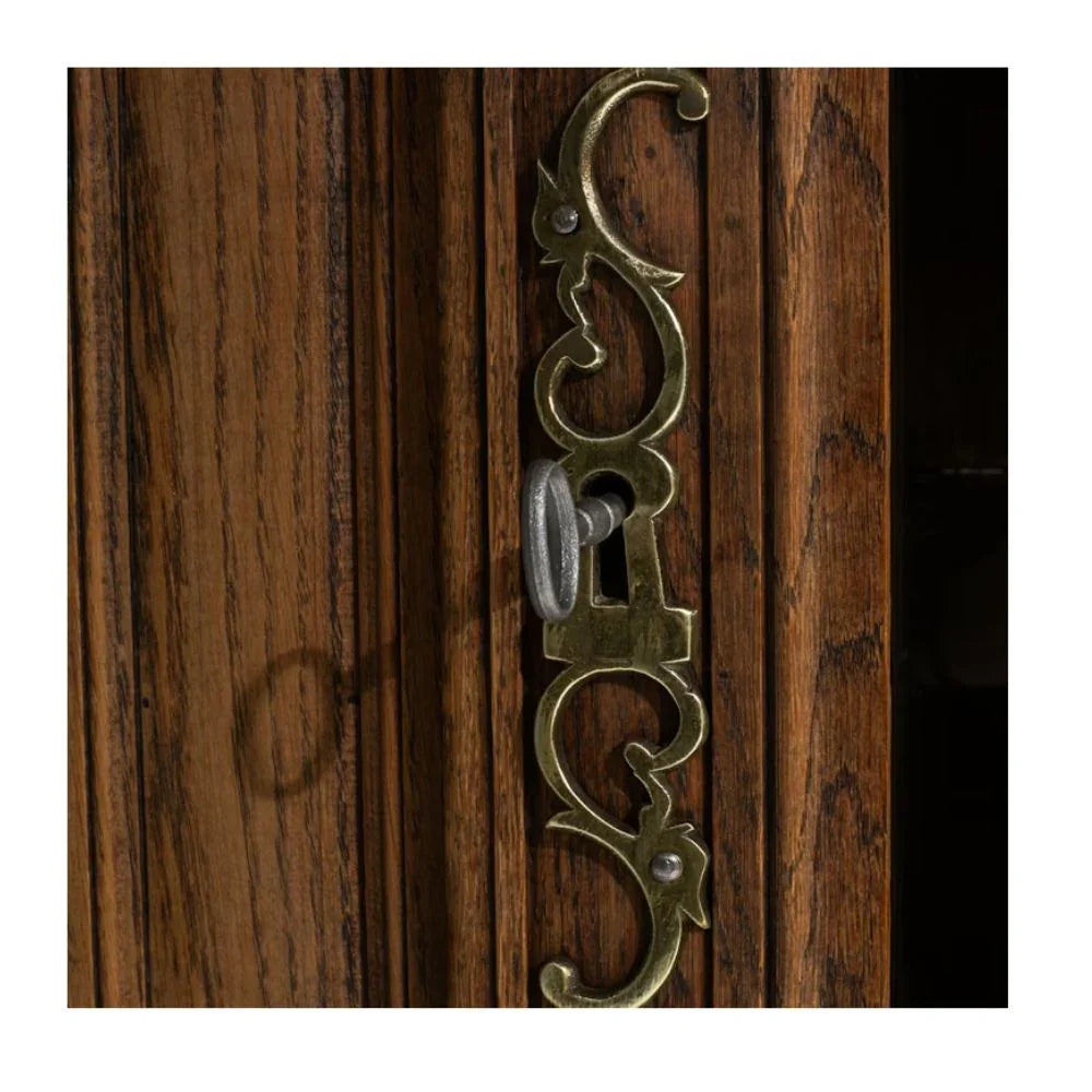 Vitrine Louis XV voûtée en chêne, vers 1820