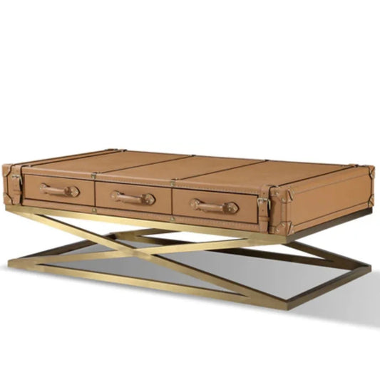 Table basse en cuir Voyager