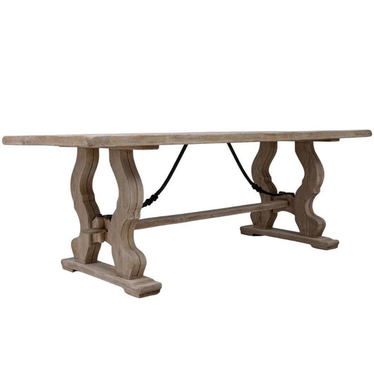 Table de salle à manger à tréteaux de style lyre, style français, vers 1920