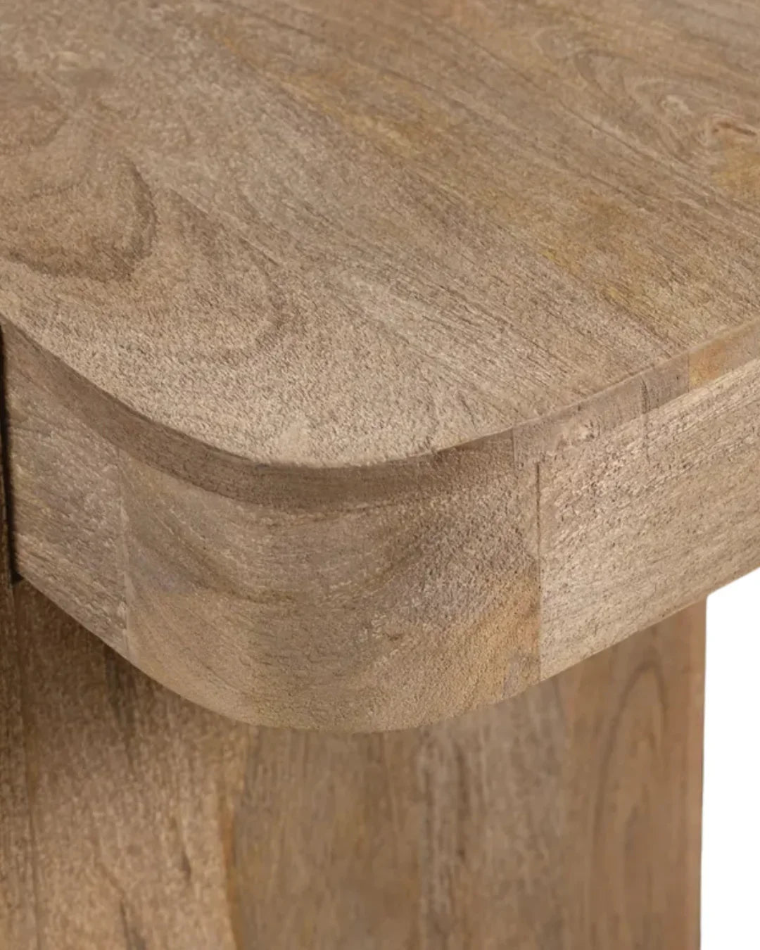 Table basse rustique en bois de manguier avec pieds massifs