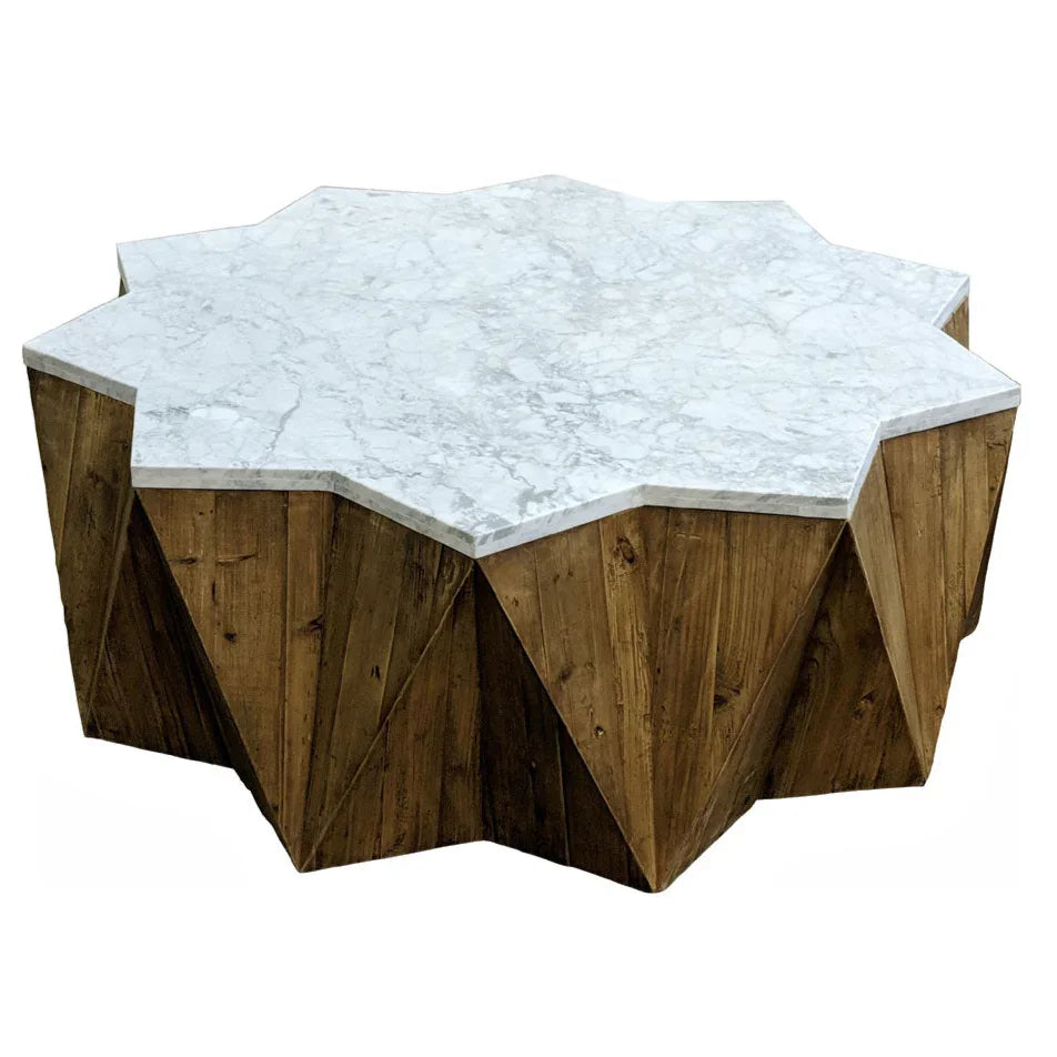 Table basse en marbre avec piètement en étoile