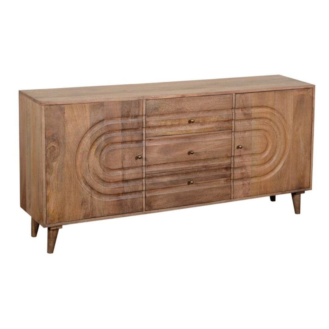 Buffet ovale marron concentrique