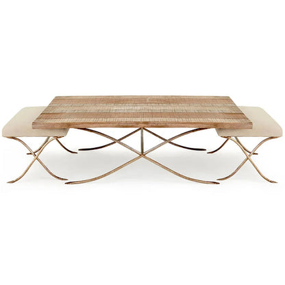Table basse rustique contemporaine avec tabourets