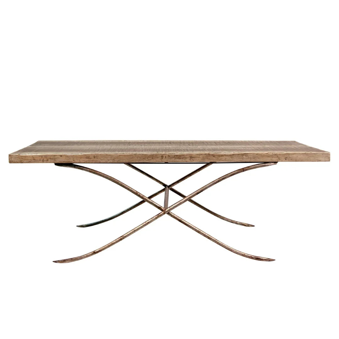 Table basse rustique contemporaine avec tabourets