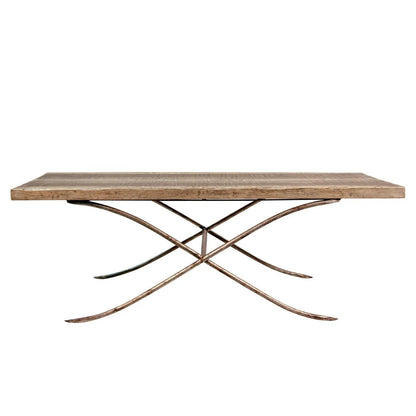 Table basse rustique contemporaine avec tabourets