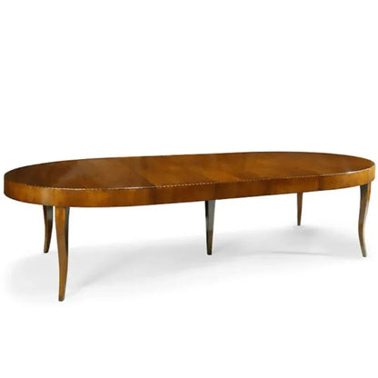 Table de salle à manger extensible ovale de luxe à pieds fuselés