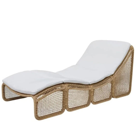 Chaise longue moderne tissée d'extérieur