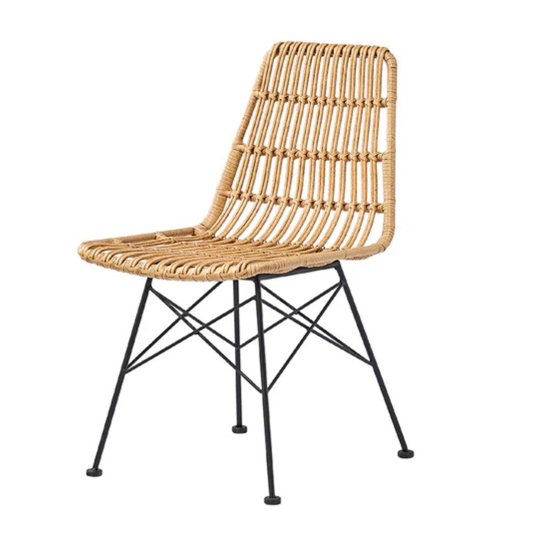 Chaise de salle à manger moderne en rotin tressé