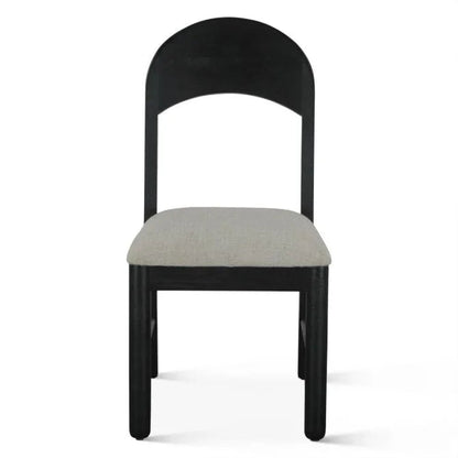 Chaise de salle à manger moderne noire à dossier arrondi