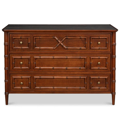 WC en bambou avec dessus en porcelaine noire