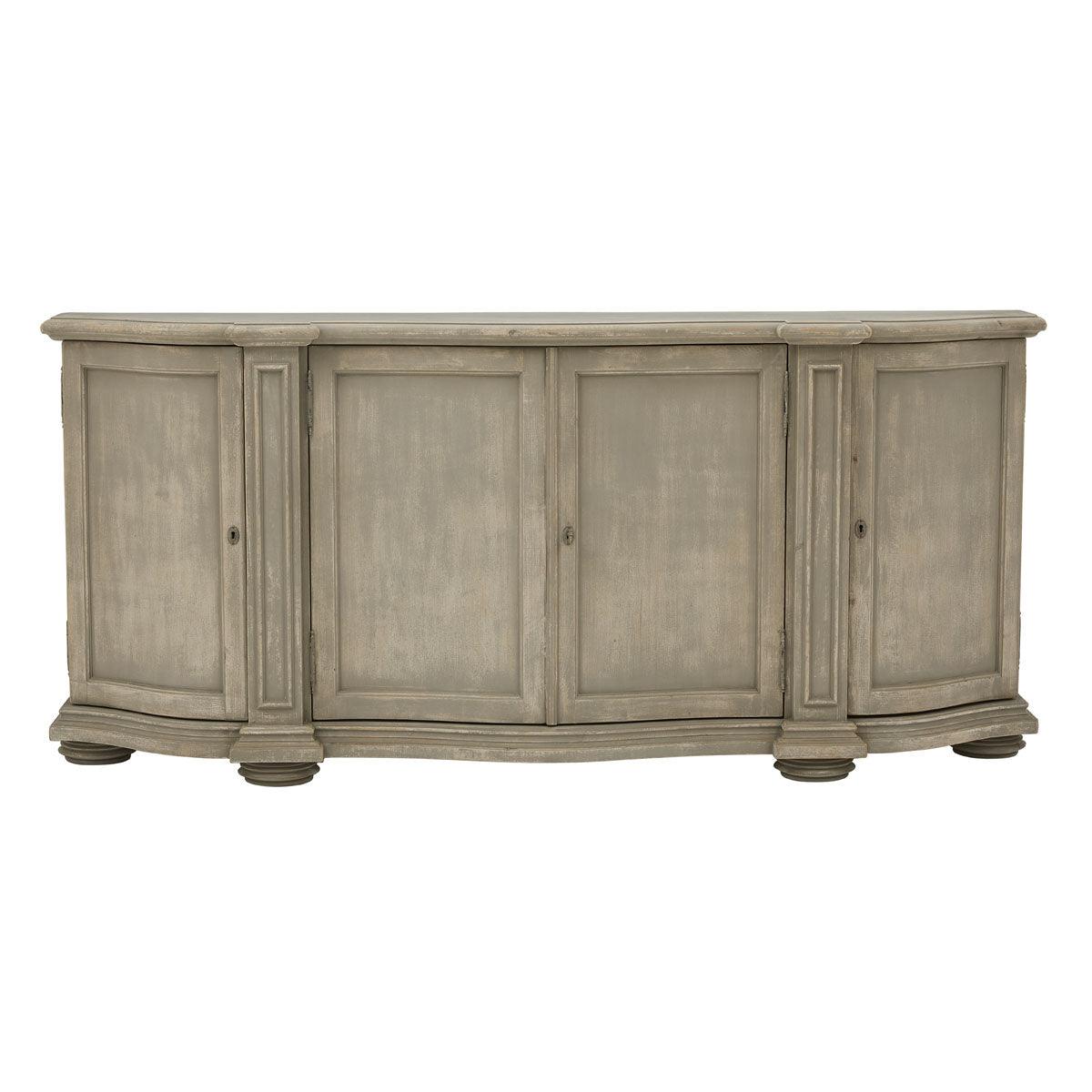 Buffet demi-lune en bois fumé naturel