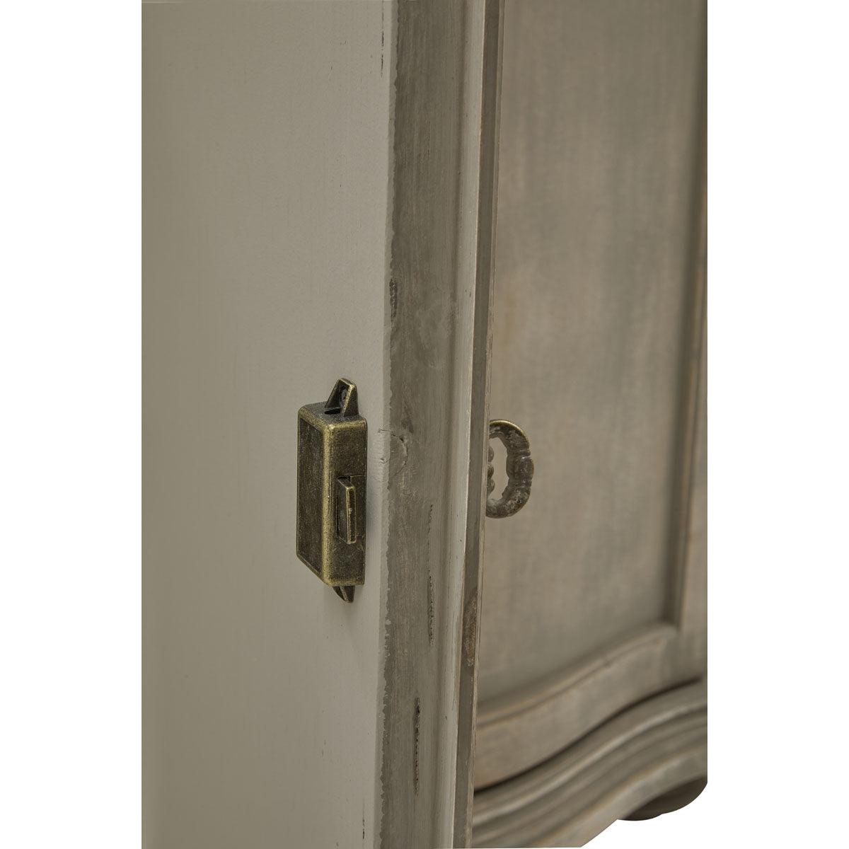 Buffet demi-lune en bois fumé naturel