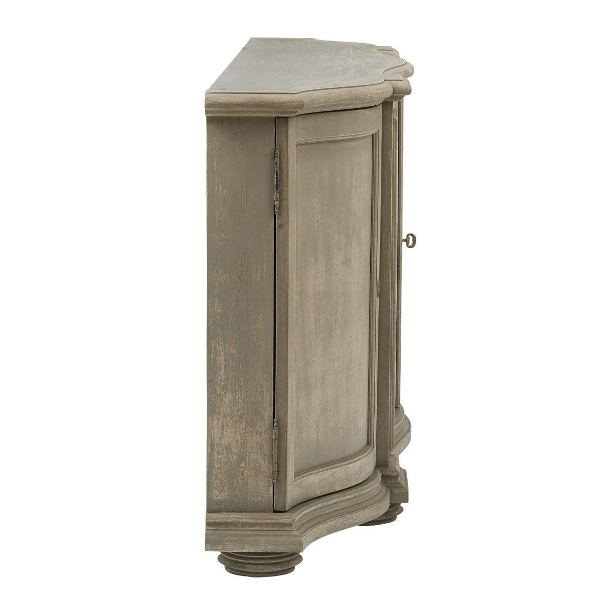 Buffet demi-lune en bois fumé naturel