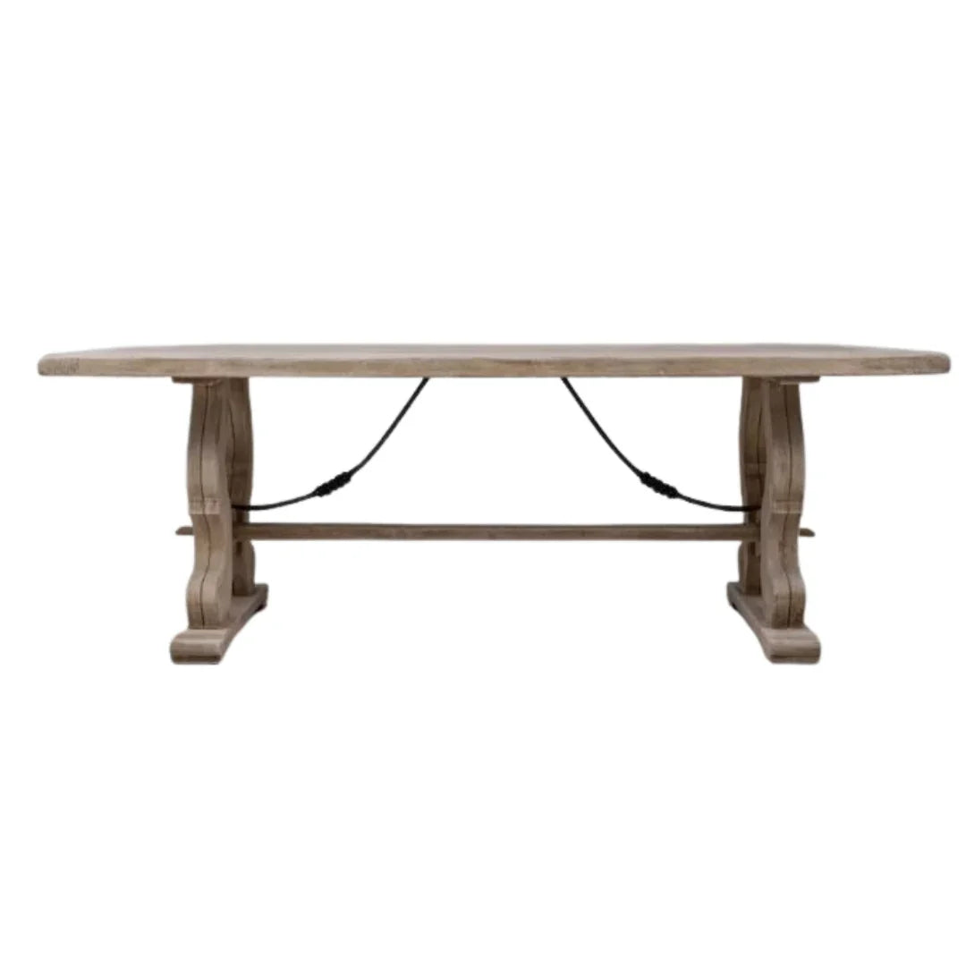 Table de salle à manger à tréteaux de style lyre, style français, vers 1920