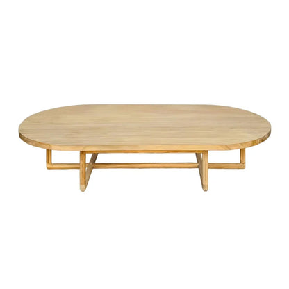 Table basse ovale en bois naturel