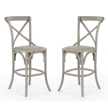 Tabouret de bar et de comptoir en bois de bouleau avec dossier croisé