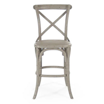 Tabouret de bar et de comptoir en bois de bouleau avec dossier croisé