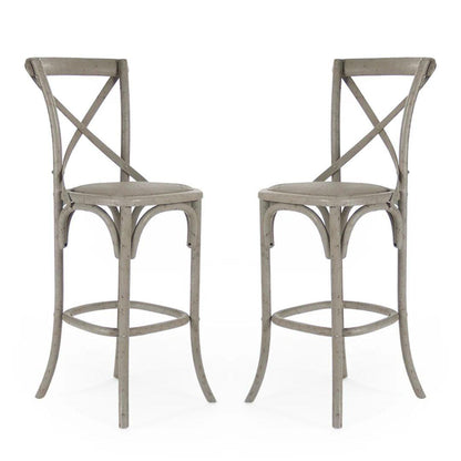 Tabouret de bar et de comptoir en bois de bouleau avec dossier croisé