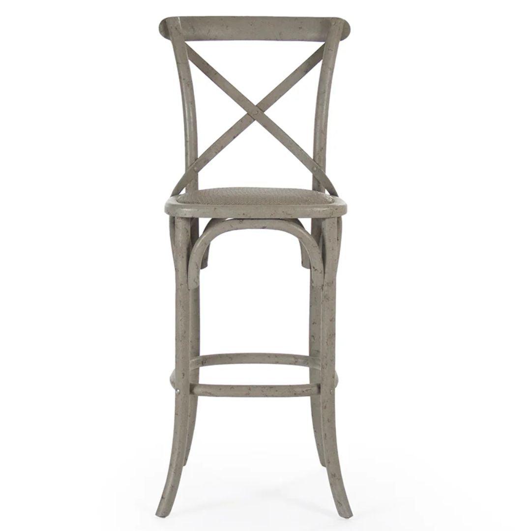 Tabouret de bar et de comptoir en bois de bouleau avec dossier croisé