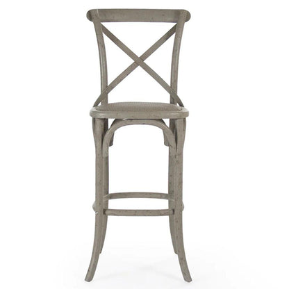 Tabouret de bar et de comptoir en bois de bouleau avec dossier croisé