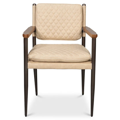 Fauteuil de salle à manger en cuir matelassé