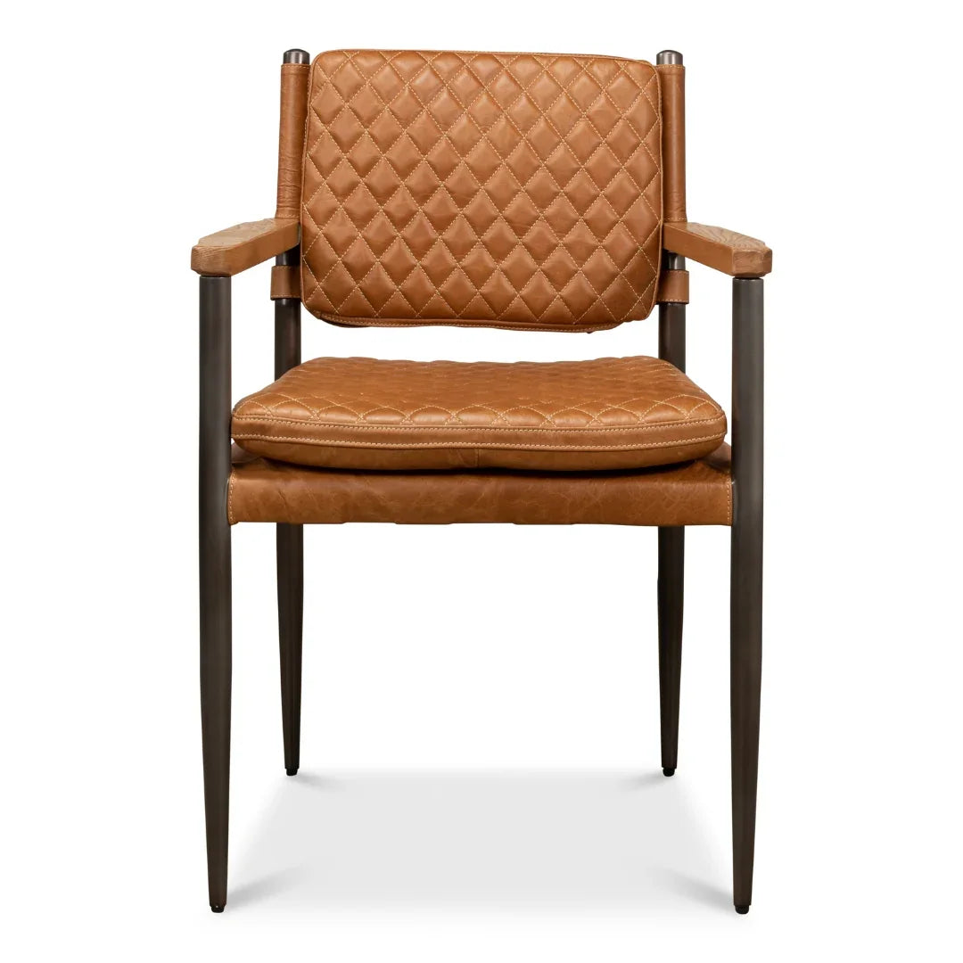 Fauteuil de salle à manger en cuir matelassé