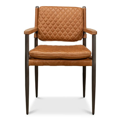 Fauteuil de salle à manger en cuir matelassé