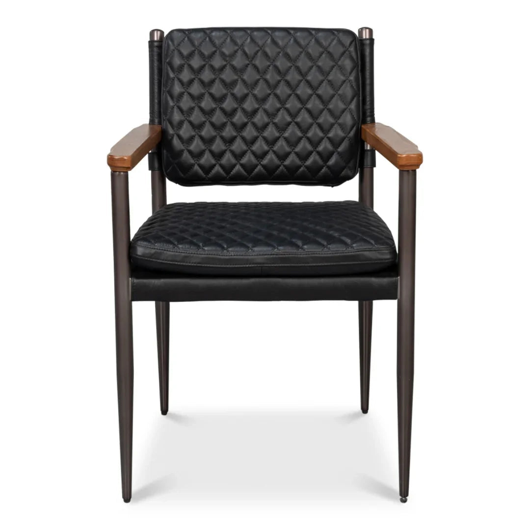 Fauteuil de salle à manger en cuir matelassé