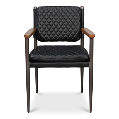 Fauteuil de salle à manger en cuir matelassé