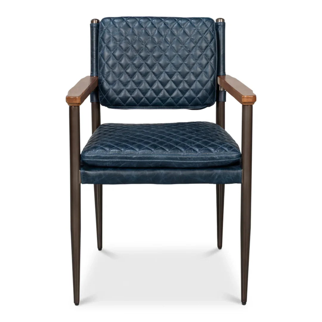 Fauteuil de salle à manger en cuir matelassé