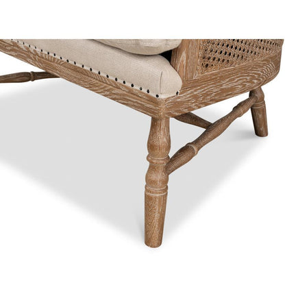 Fauteuil d'appoint en rotin à dossier arrondi