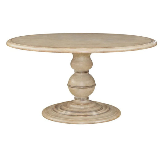 Table à piédestal Majestic French couleur crème vieillie