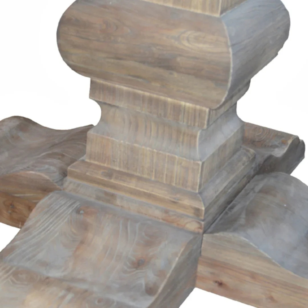 Table de salle à manger ronde en bois d'orme français