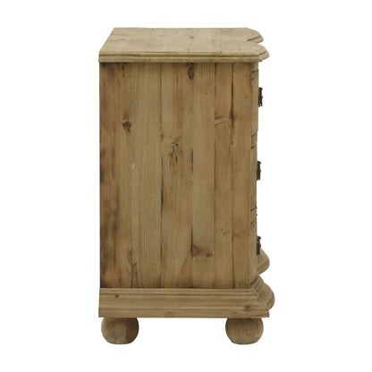 Coffre rustique naturel à façade incurvée