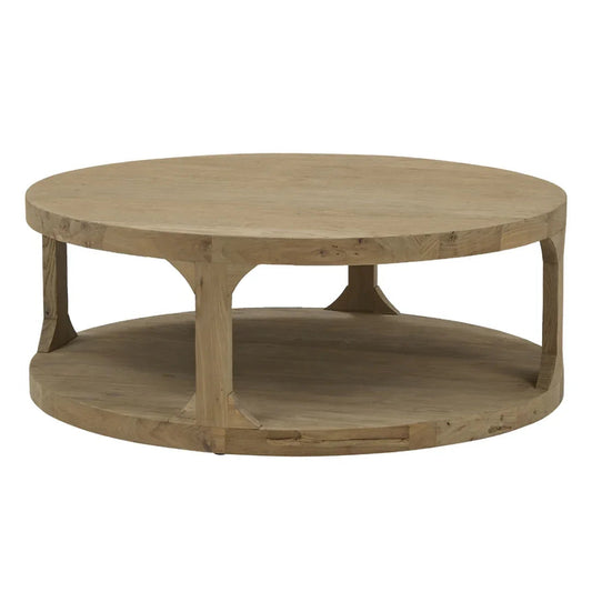Table basse ronde rustique de style ferme