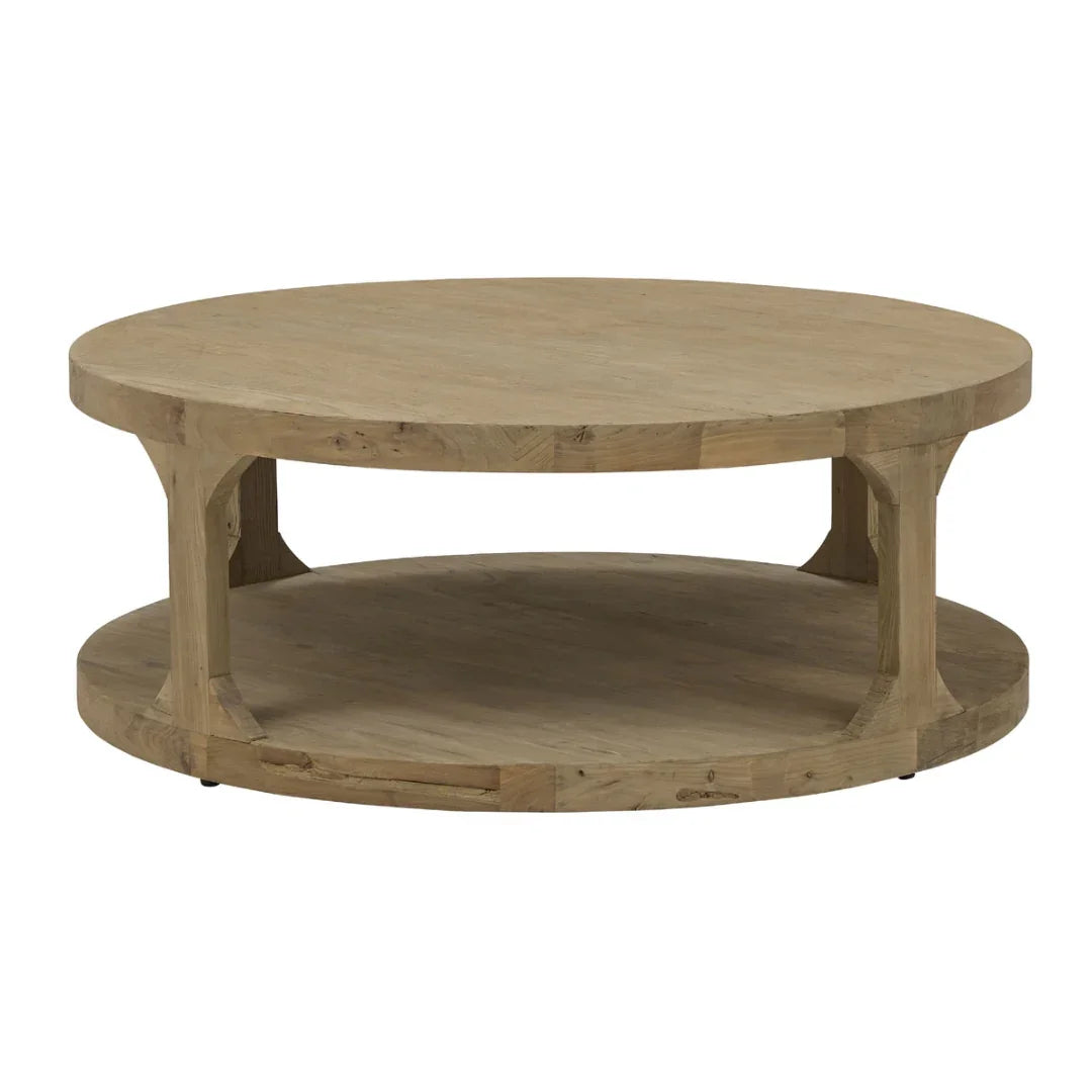 Table basse ronde rustique de style ferme